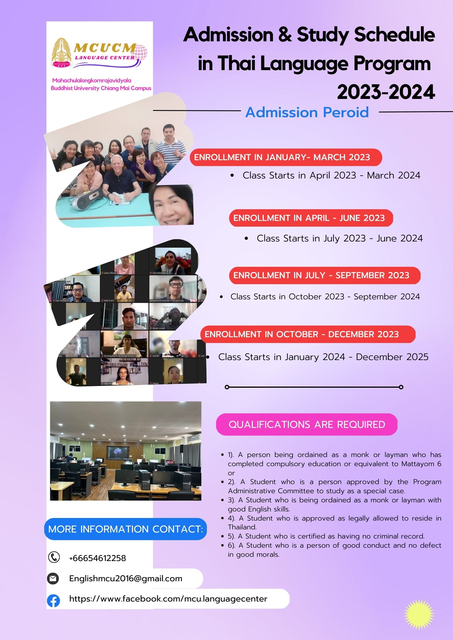 Admission for Learning Thai language